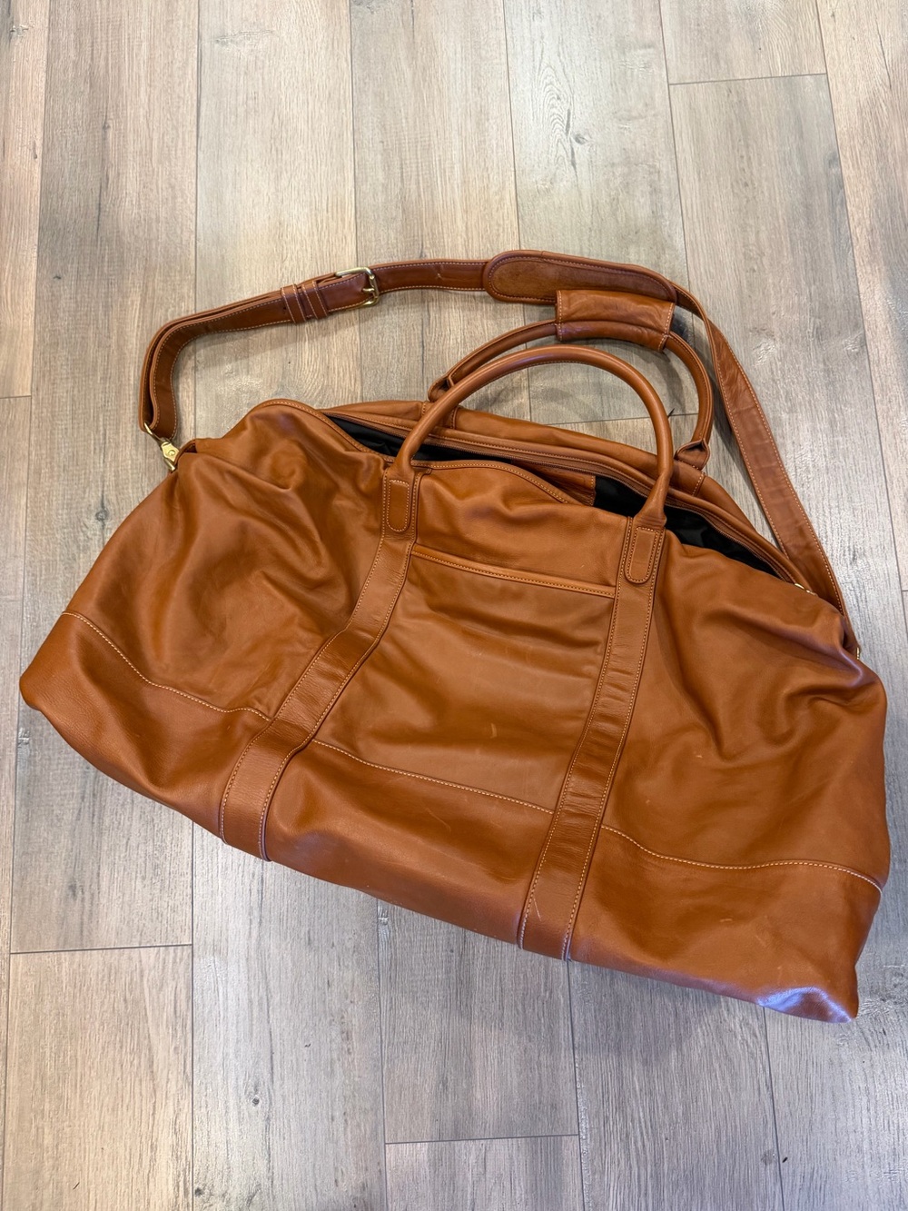 Vintage Coach Leather Travel Duffle Bag - Brown